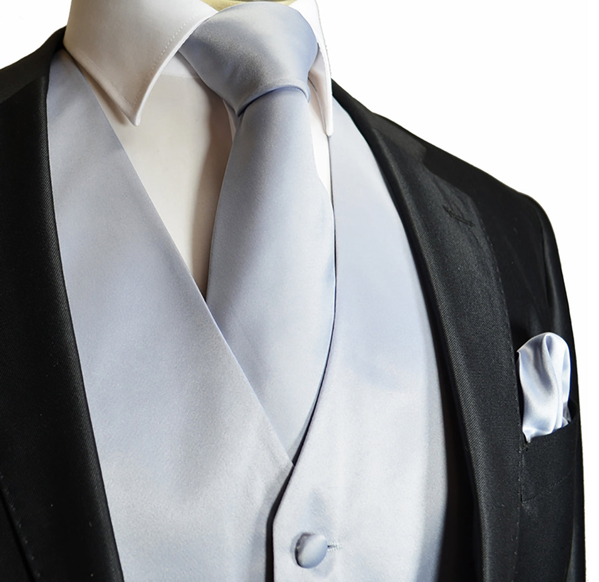 2-Piece Vest and Necktie Set in a Solid Color