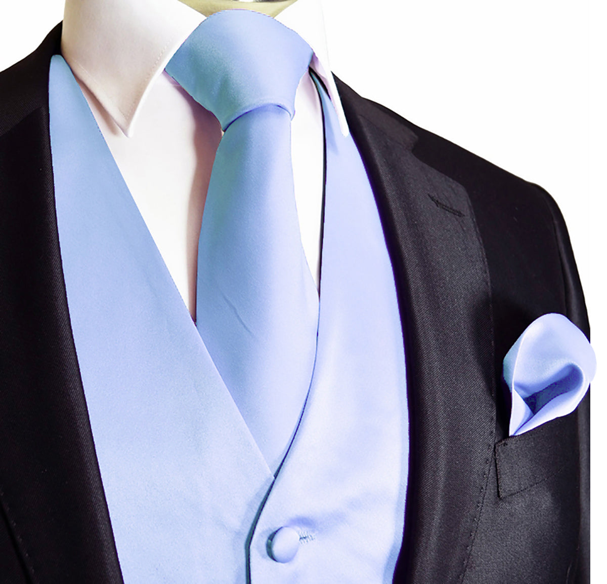 2-Piece Vest and Necktie Set in a Solid Color