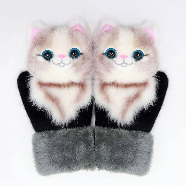 2022 cartoon plush knitted gloves for sale