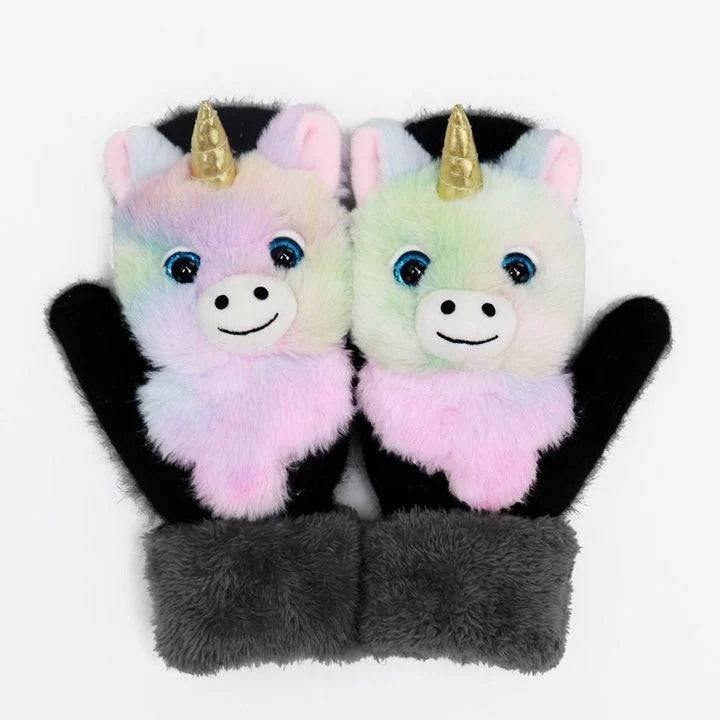 2022 cartoon plush knitted gloves for sale