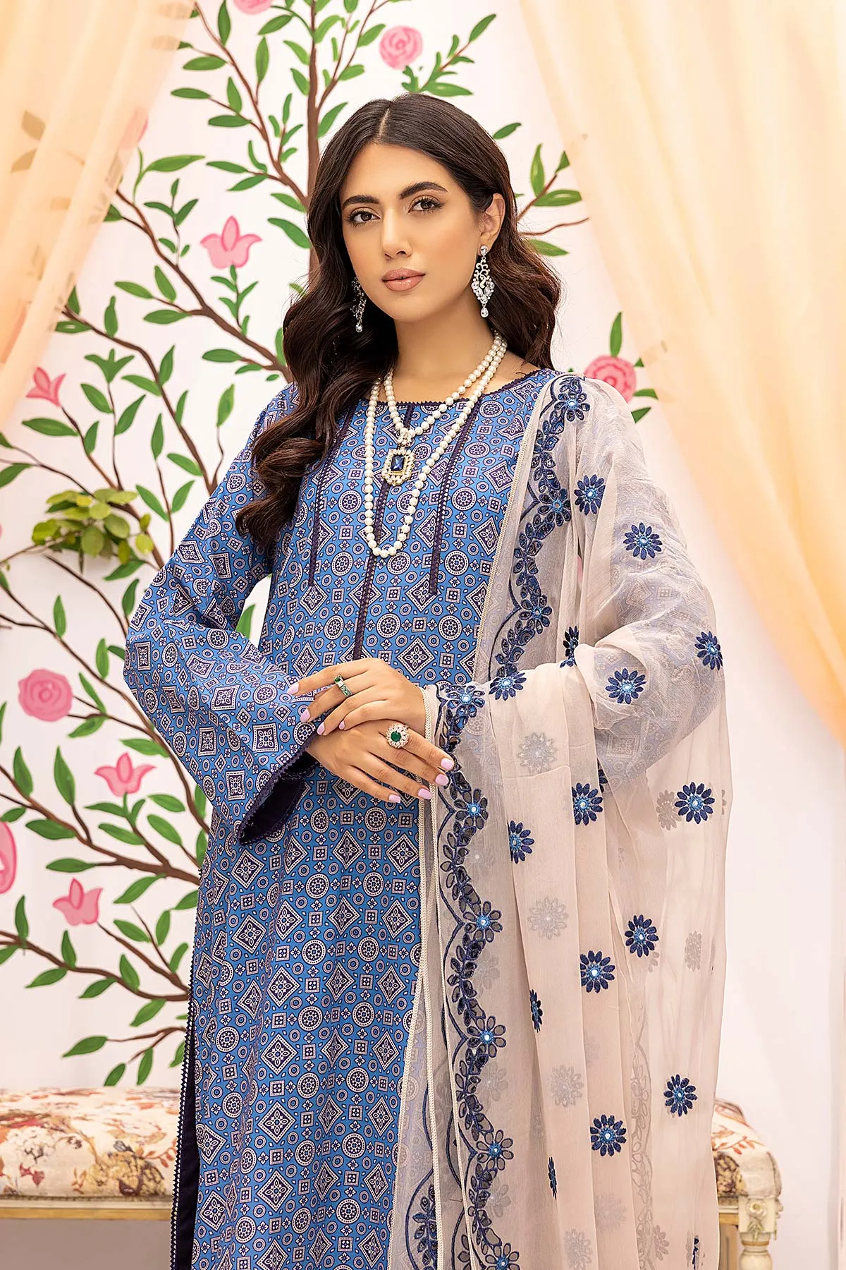 Printed lawn suits with Mirror Work Dupatta - CMC22-07.