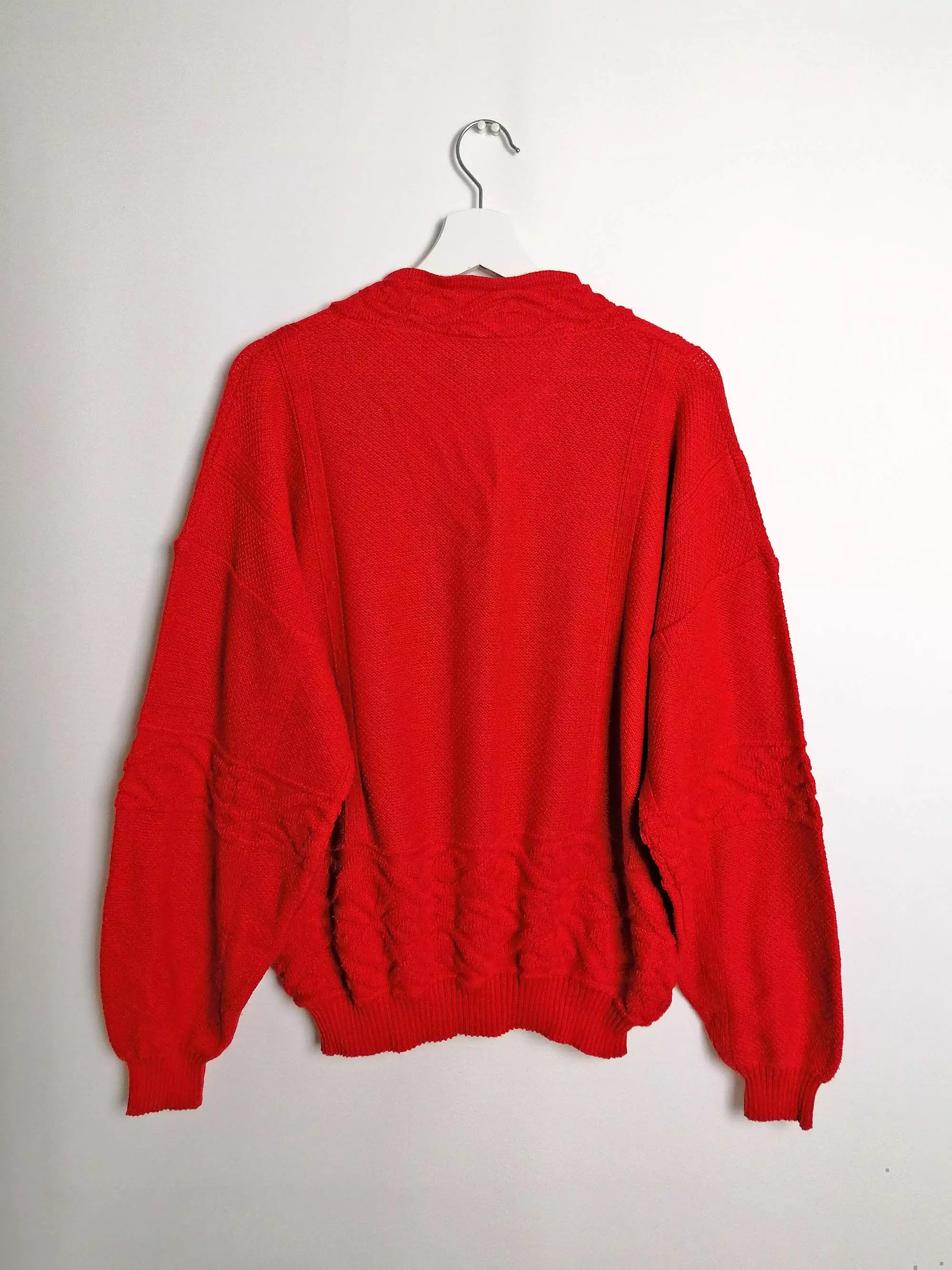 80s Retro V-neck Sweater - Red | Shop Now