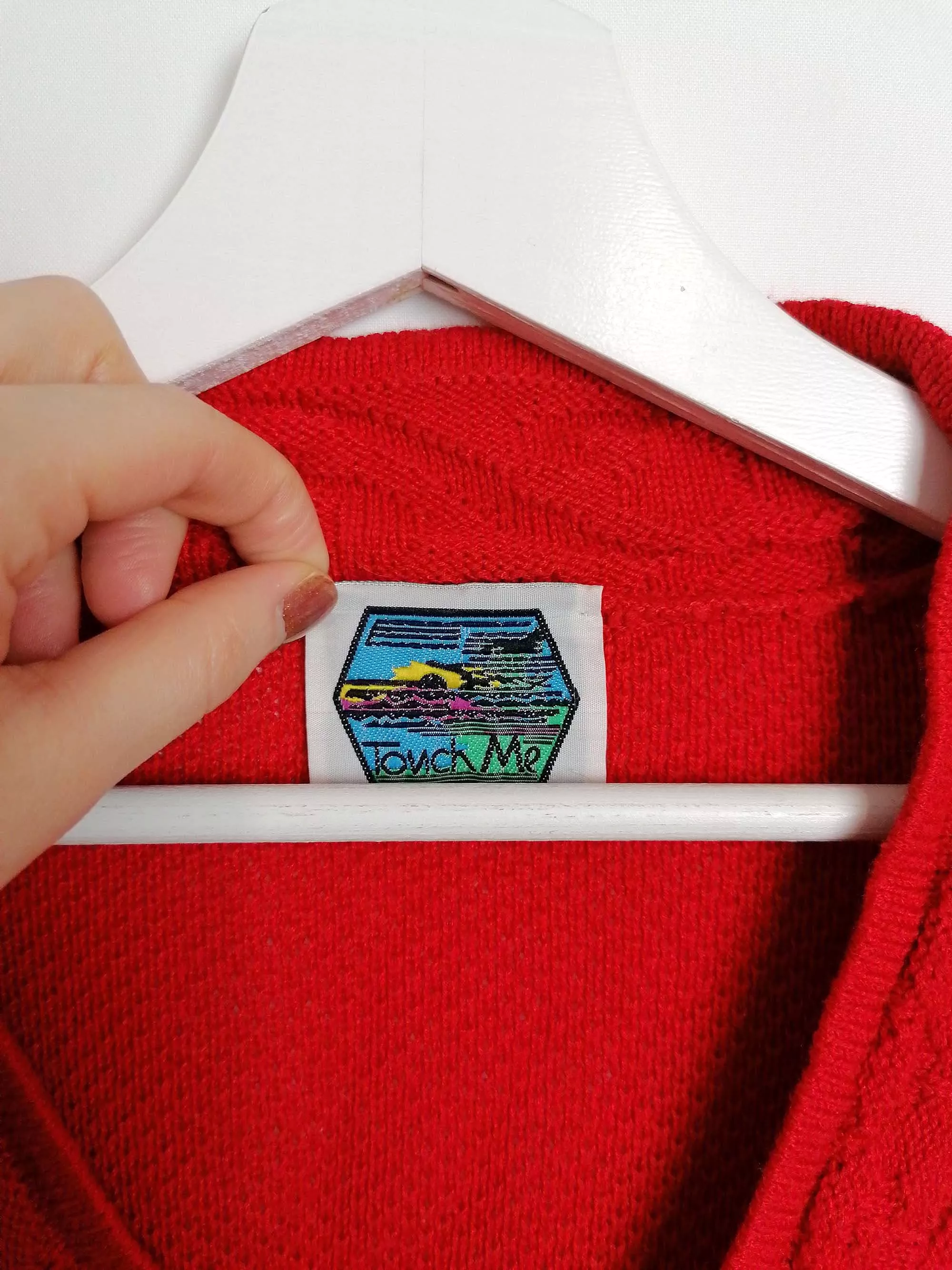 80s Retro V-neck Sweater - Red | Shop Now