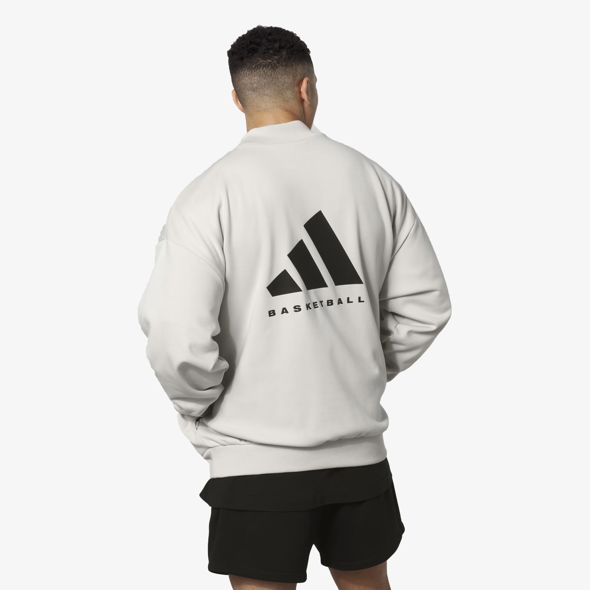 Adidas Basketball 001 Crew Neck Sweat, Talc - Shop Now