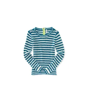 Aeropostale Striped Zip Back Knit Sweater