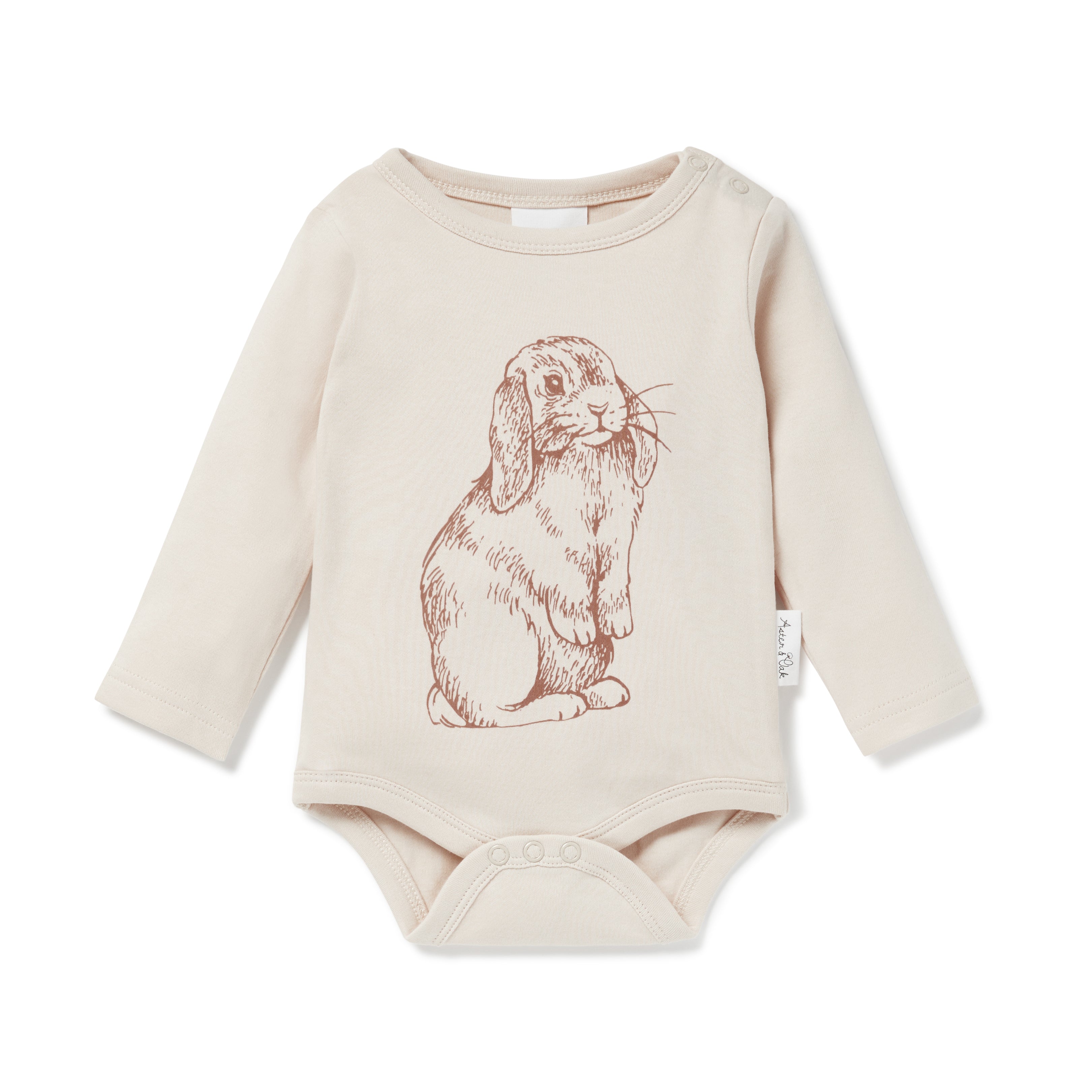 Aster & Oak Bunny Print Onesie - Organic Cotton