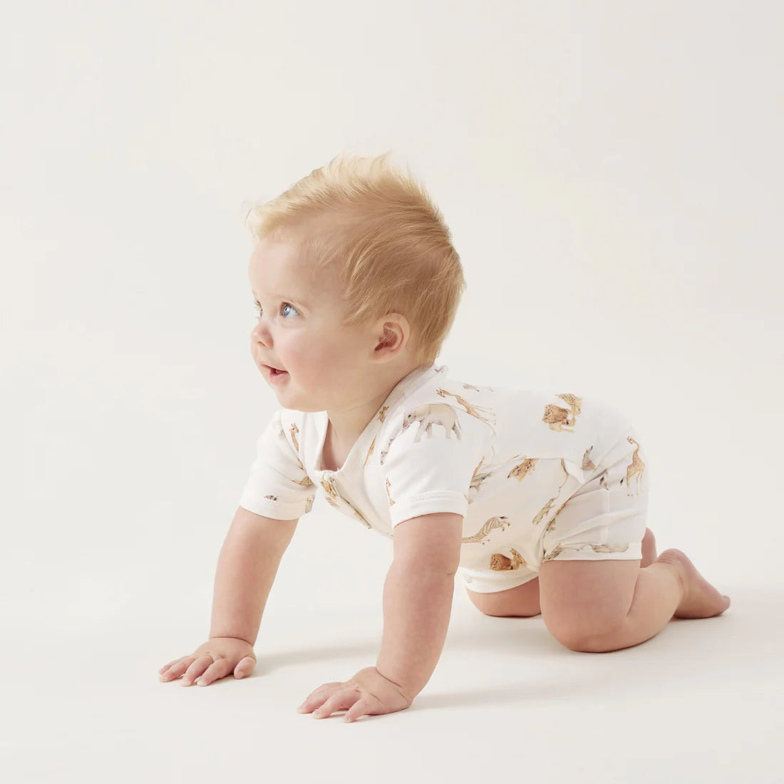 Aster & Oak - Savanna Zip Romper - Organic Baby Clothes