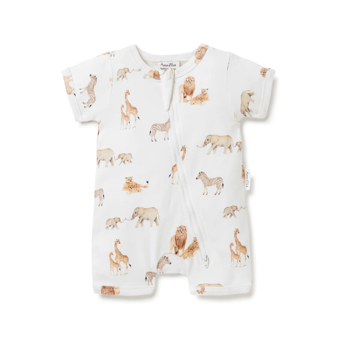 Aster & Oak - Savanna Zip Romper - Organic Baby Clothes