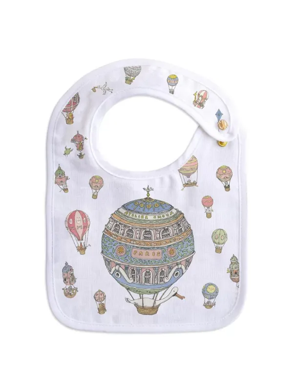 Atelier Choux Paris Small Ho Air Balloon Gold Bib Snaps