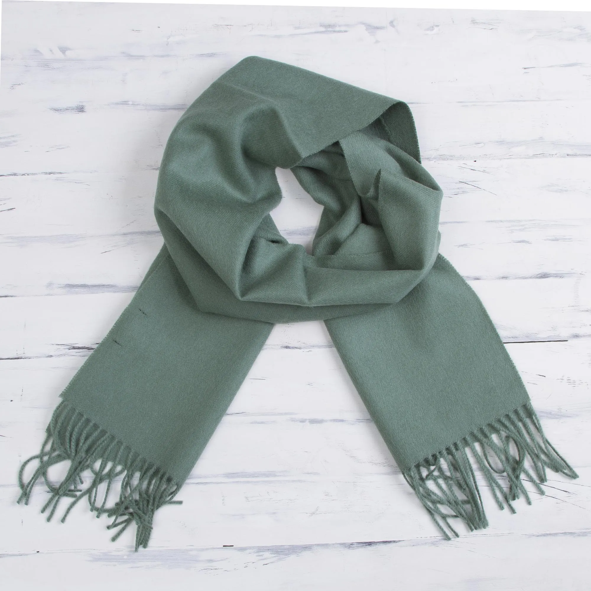 Baby Alpaca Scarf - 100% Celadon Green | Shop Now