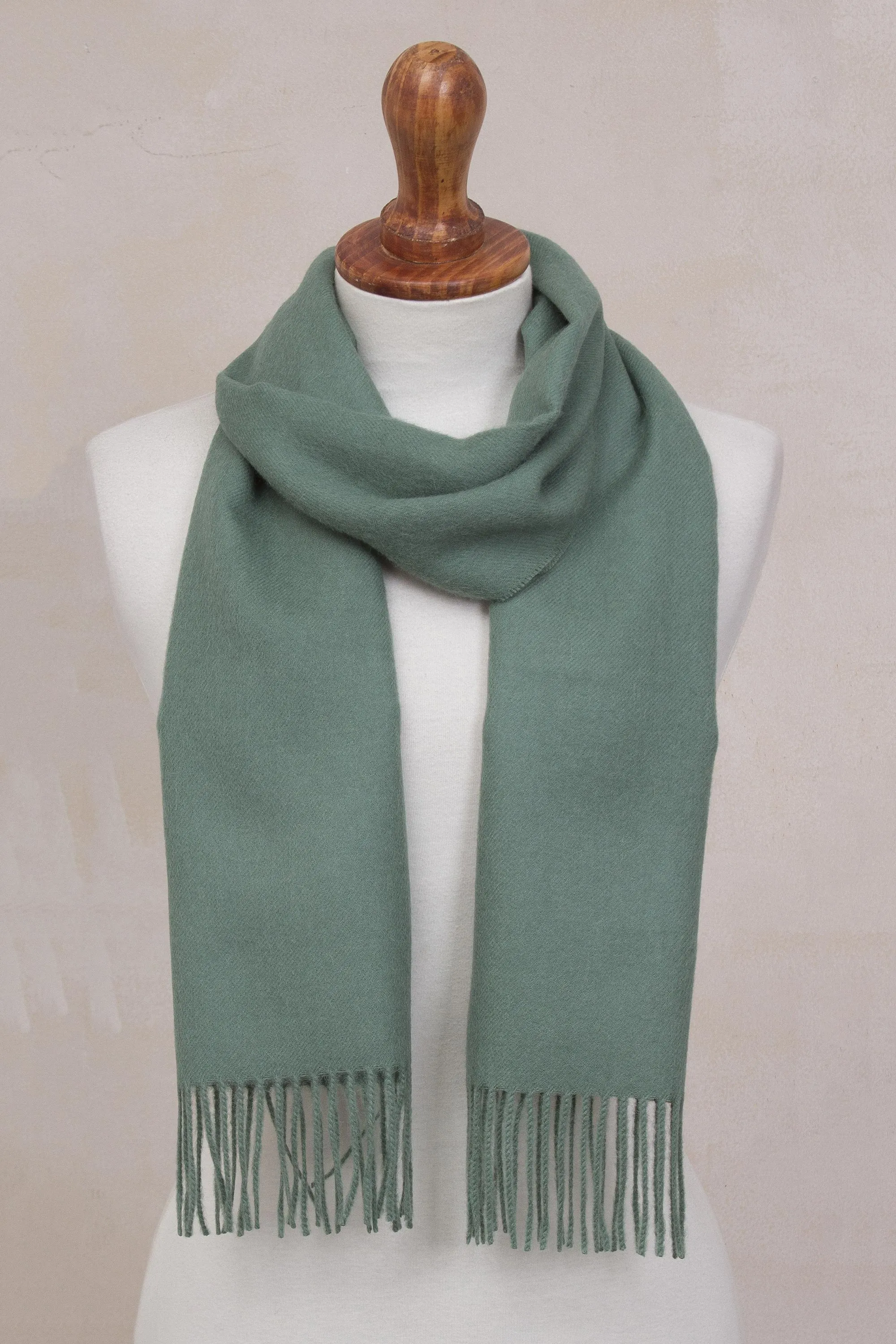 Baby Alpaca Scarf - 100% Celadon Green | Shop Now