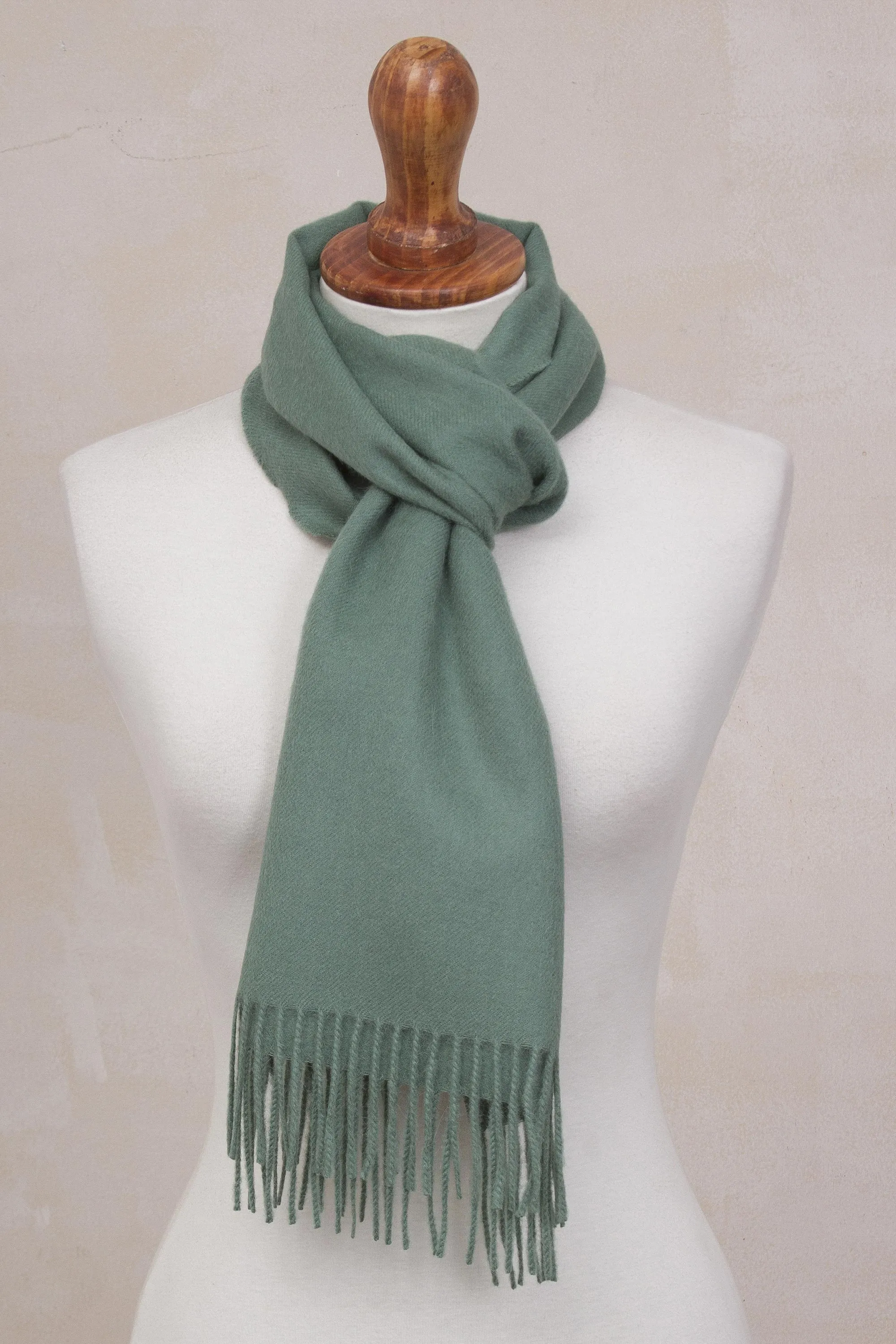 Baby Alpaca Scarf - 100% Celadon Green | Shop Now