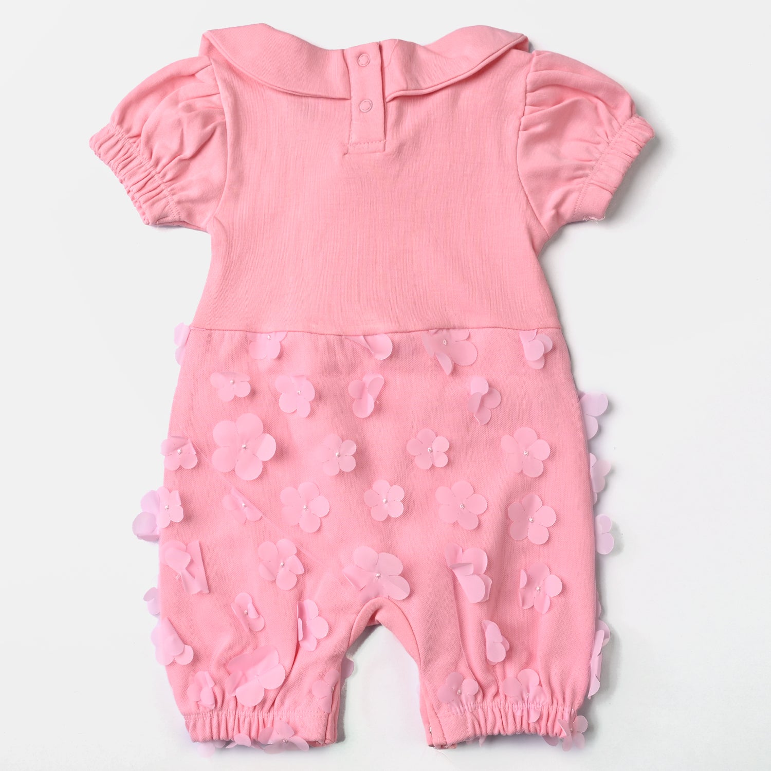 Baby Girl Cotton Knit Romper - Light Pink