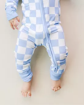 Bamboo Blue Checkered Romper