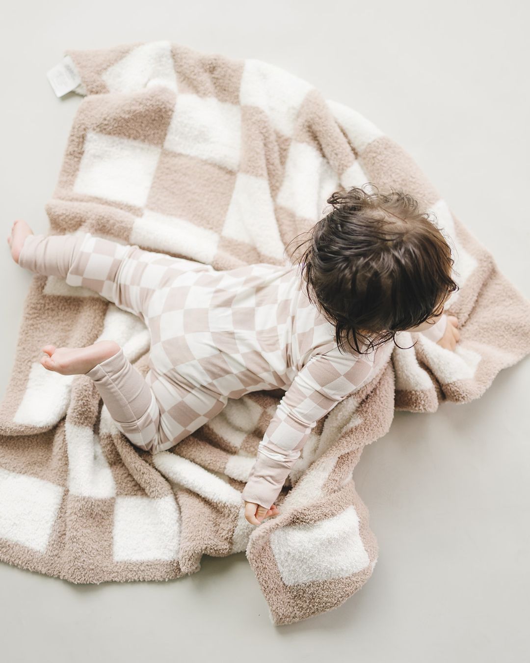 Bamboo Romper | Latte Checkered