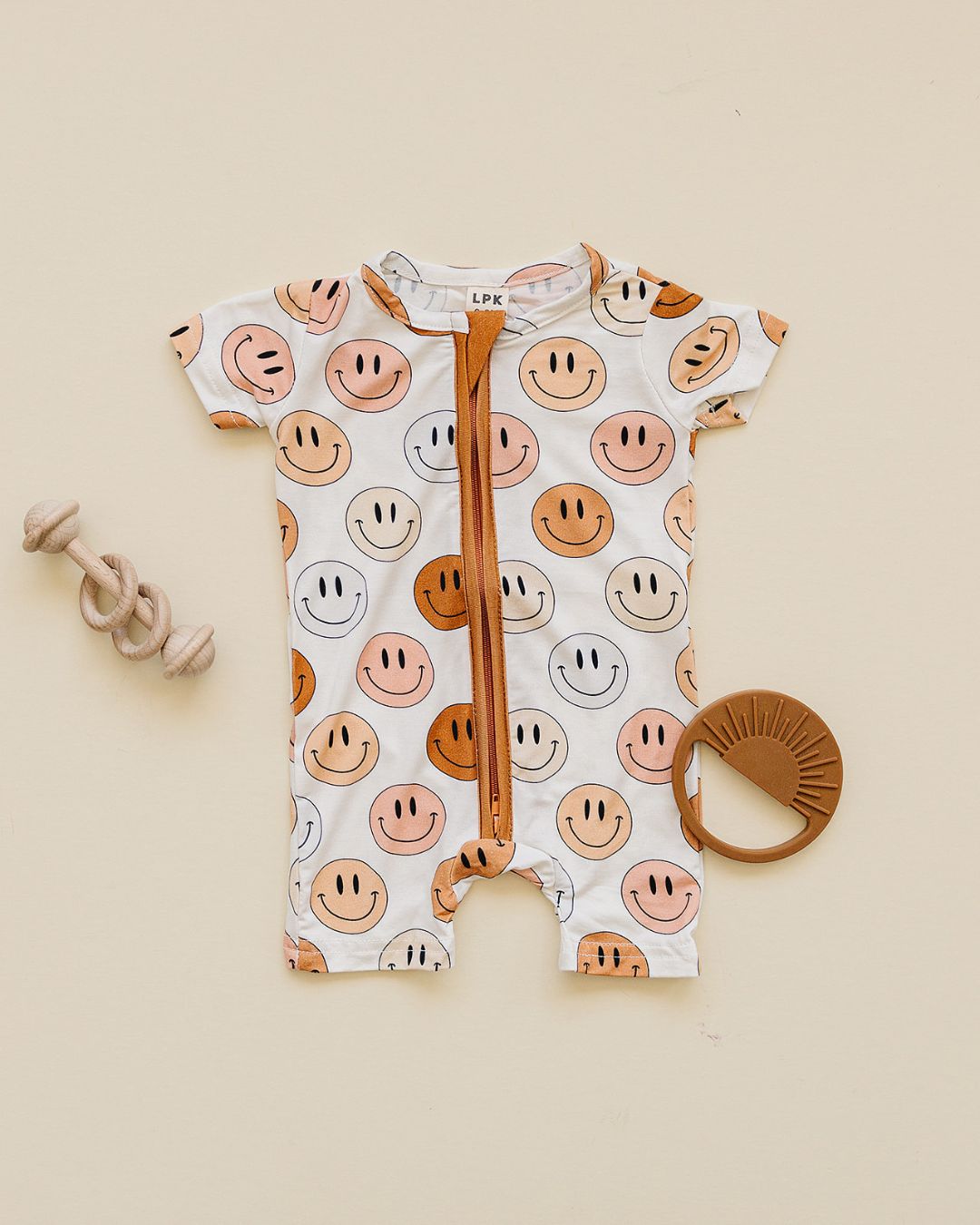 Bamboo Romper - Copper - Smiley