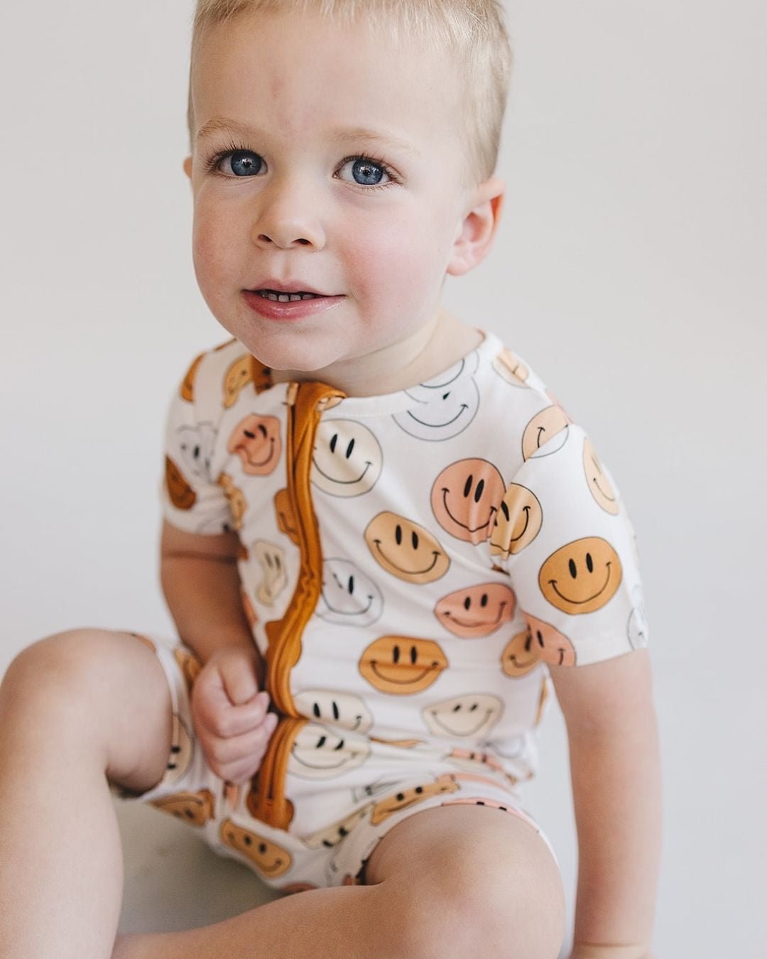 Bamboo Romper - Copper - Smiley