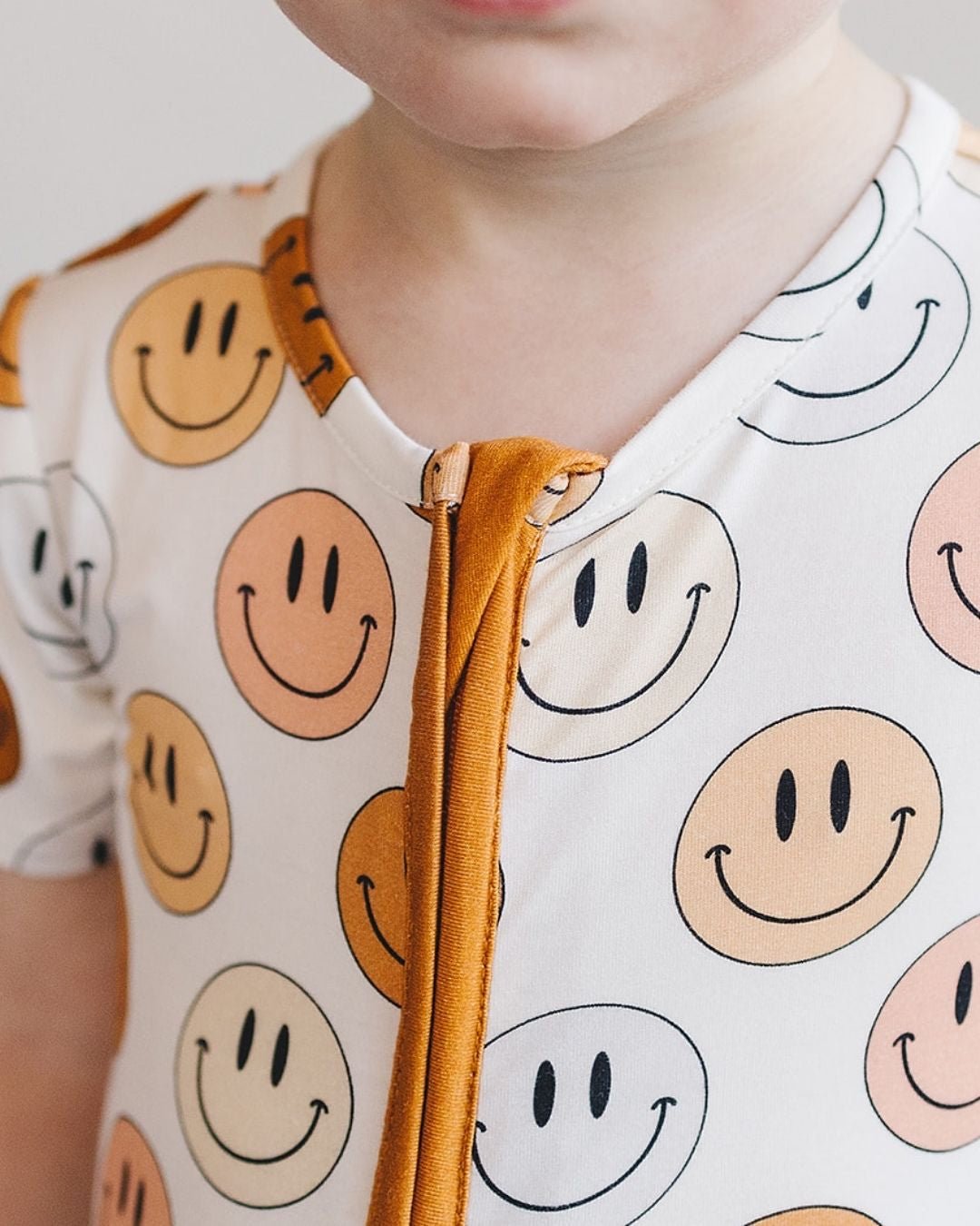 Bamboo Romper - Copper - Smiley