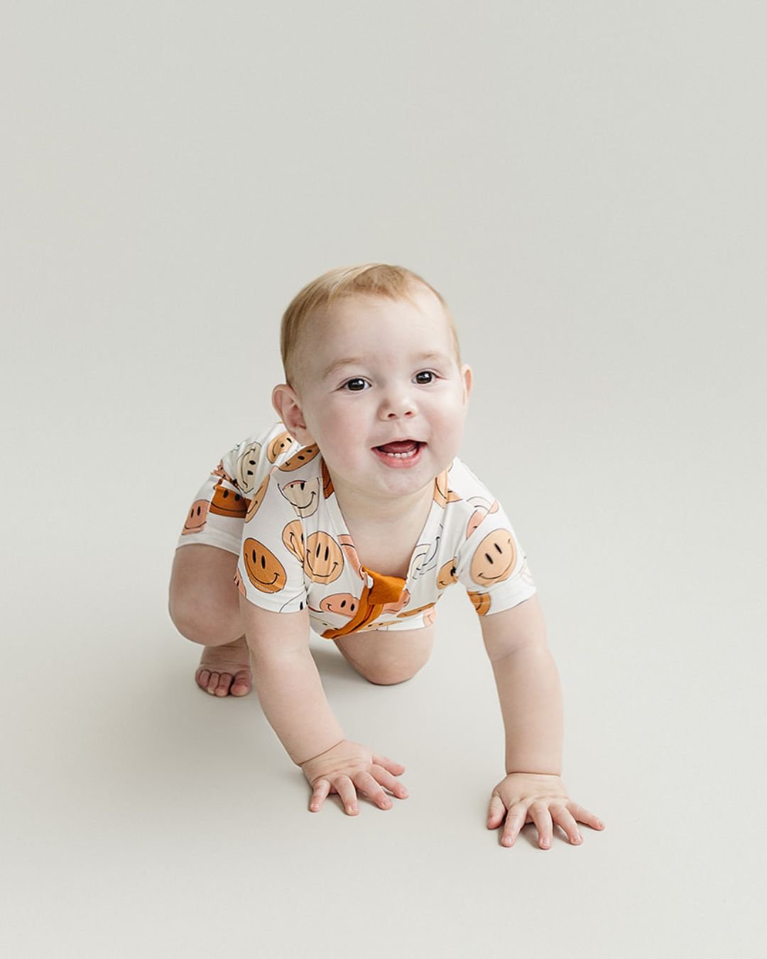 Bamboo Romper - Copper - Smiley