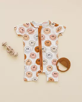 Bamboo Romper - Copper - Smiley