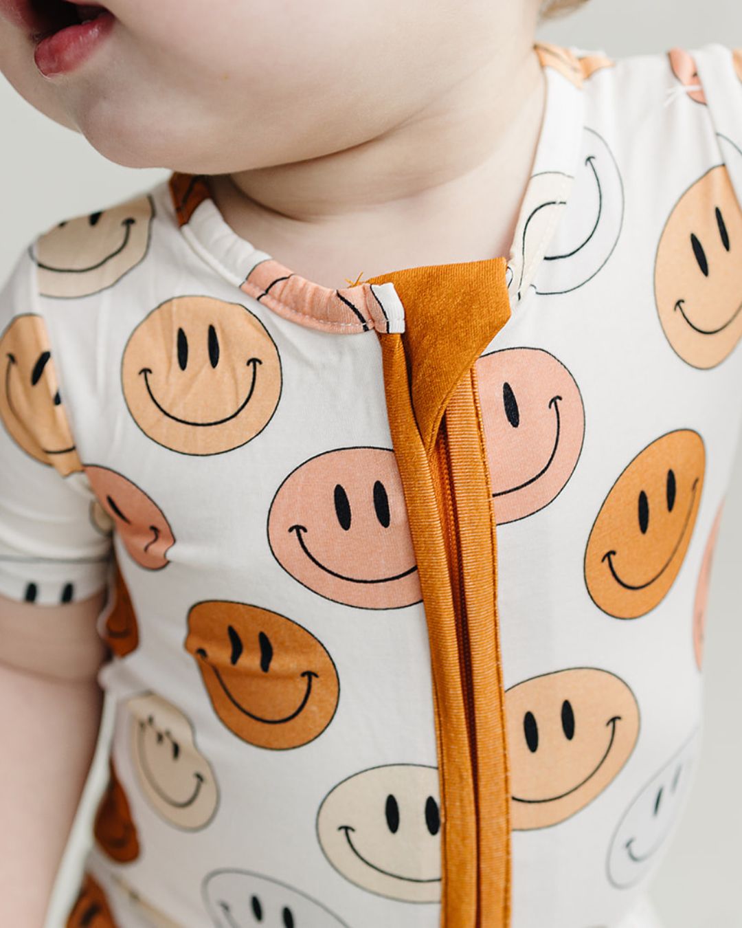 Bamboo Romper - Copper - Smiley