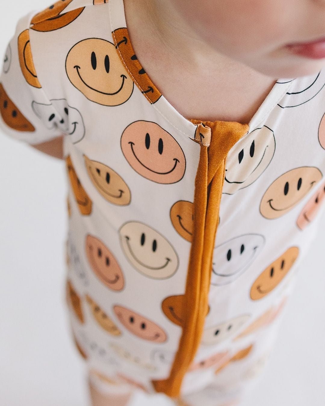 Bamboo Romper - Copper - Smiley