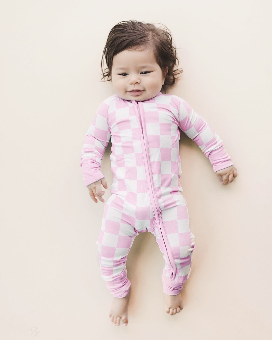 Bamboo Romper Pink Checkered