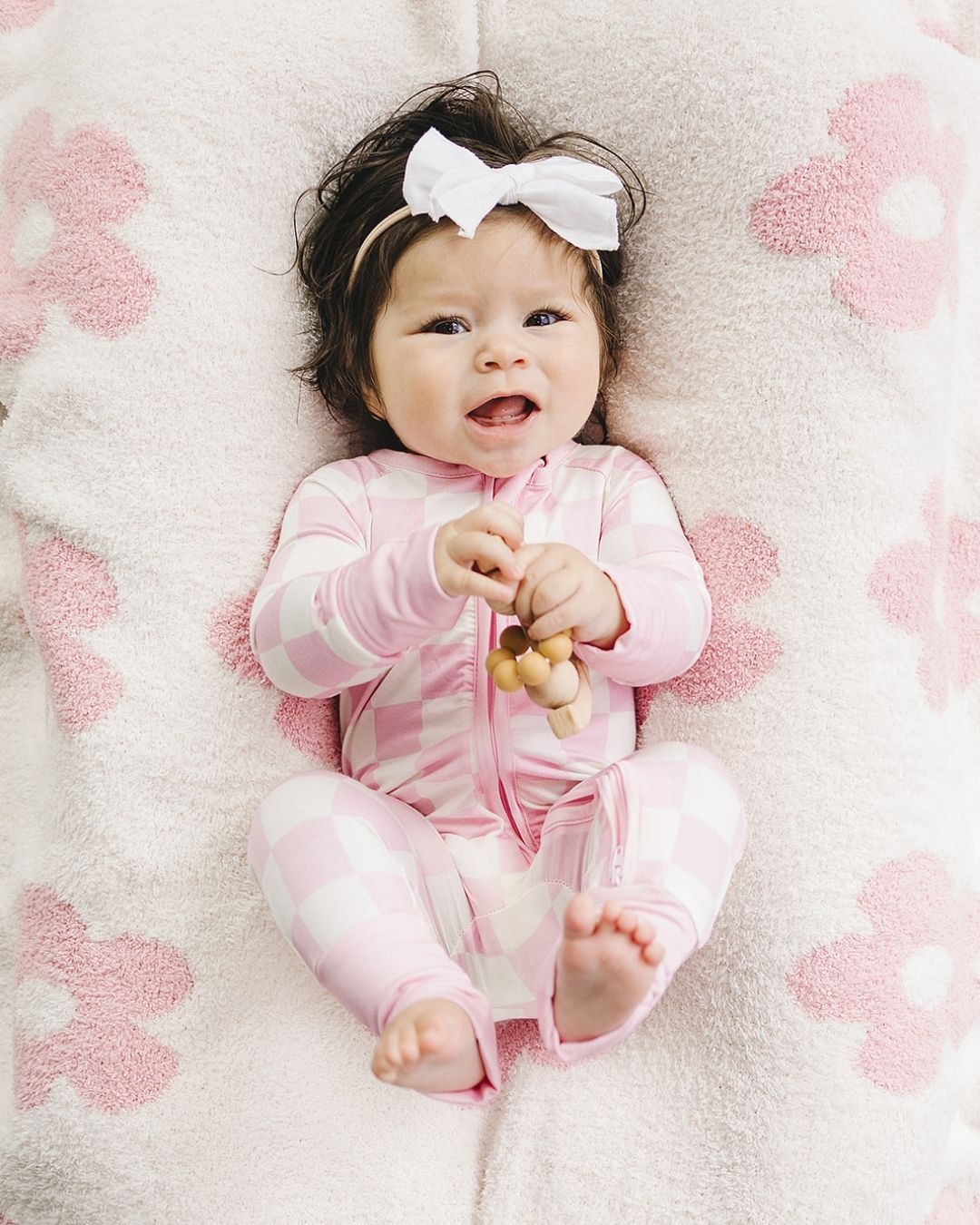 Bamboo Romper Pink Checkered