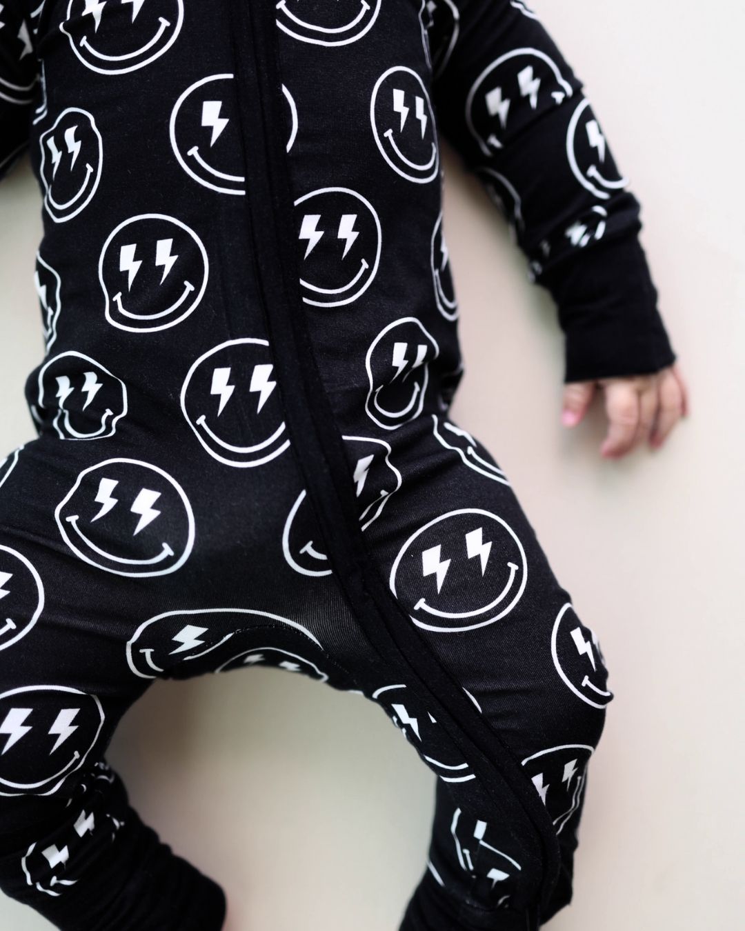 Bamboo Zip Romper | Electric Smiley - Eco-Friendly and Vibrant