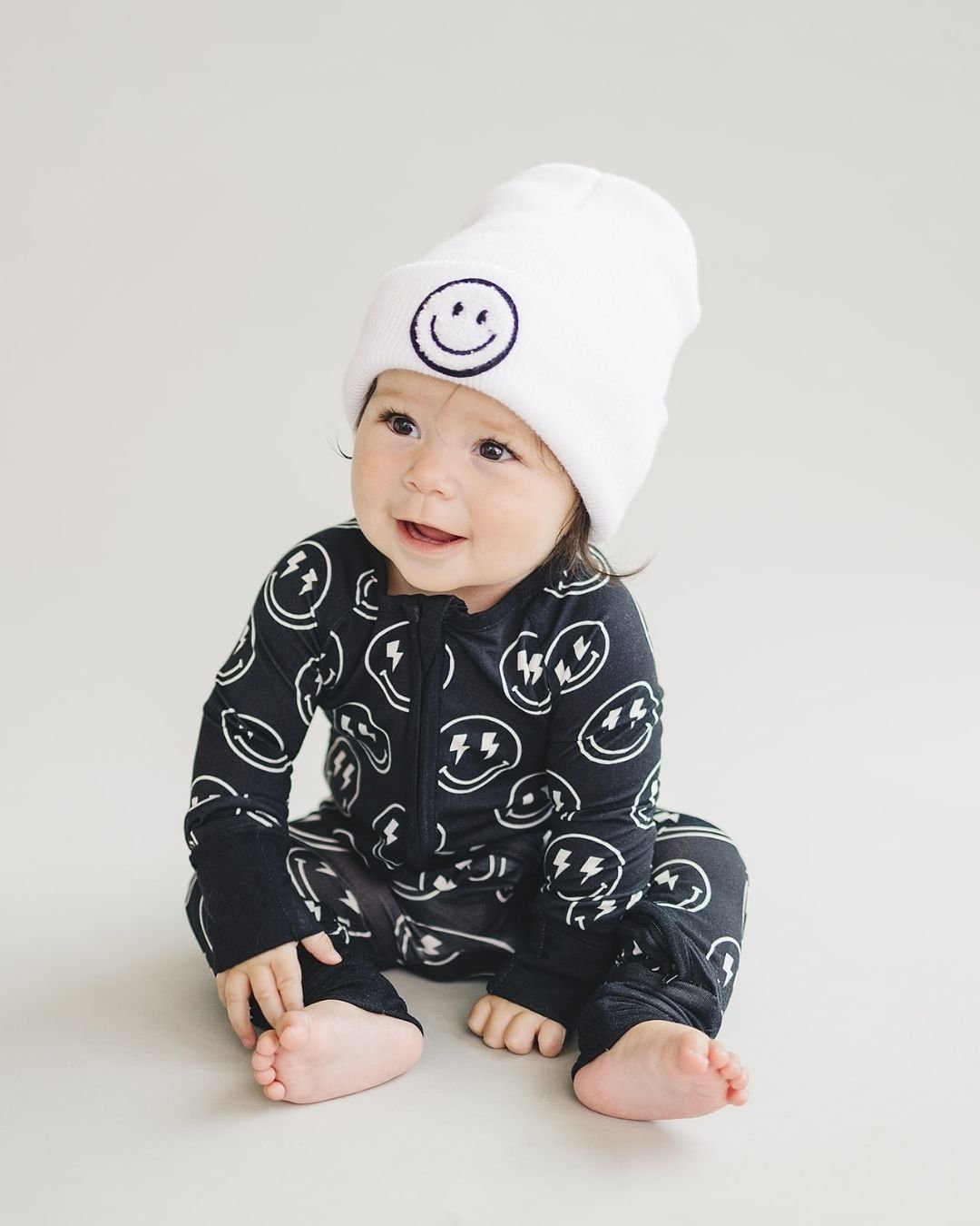 Bamboo Zip Romper | Electric Smiley - Eco-Friendly and Vibrant