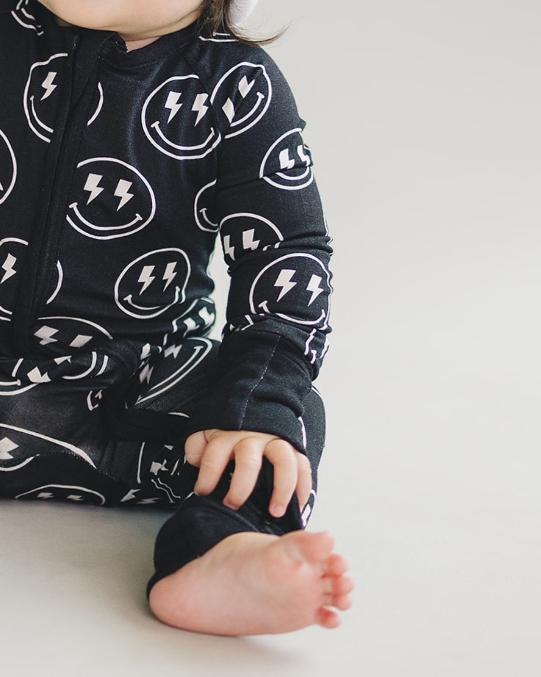 Bamboo Zip Romper | Electric Smiley - Eco-Friendly and Vibrant