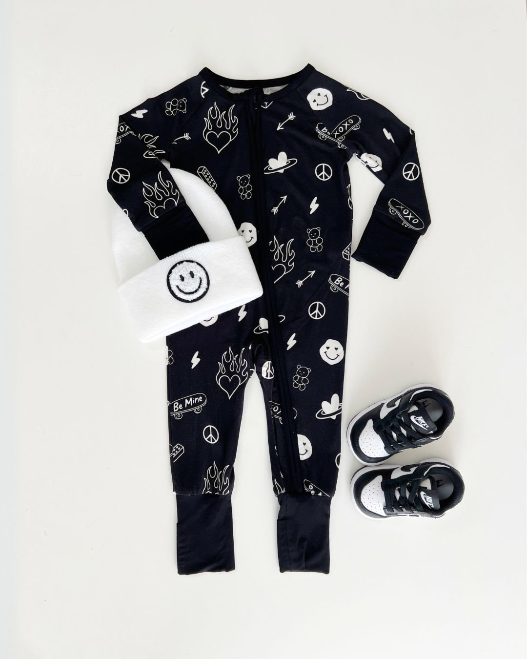 Bamboo Zip Romper - Be Mine