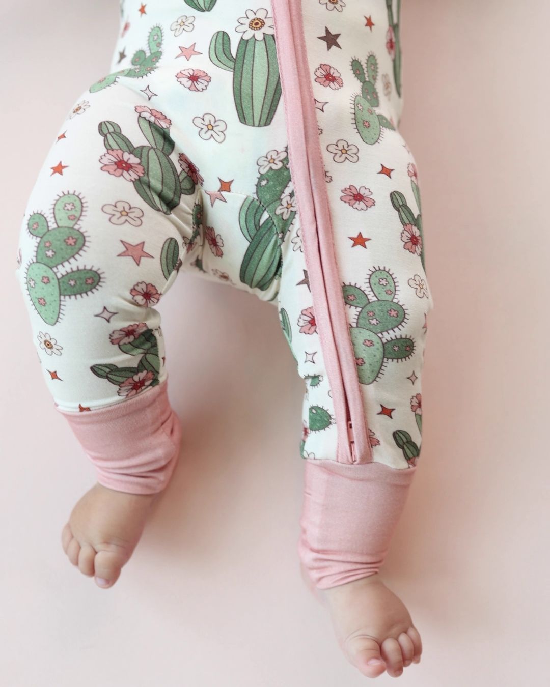 Bamboo Zip Romper for Baby | Cactus Flower