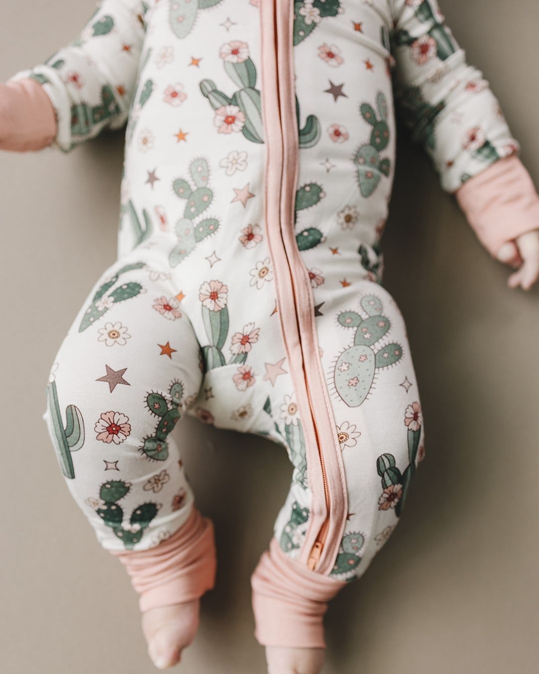 Bamboo Zip Romper for Baby | Cactus Flower