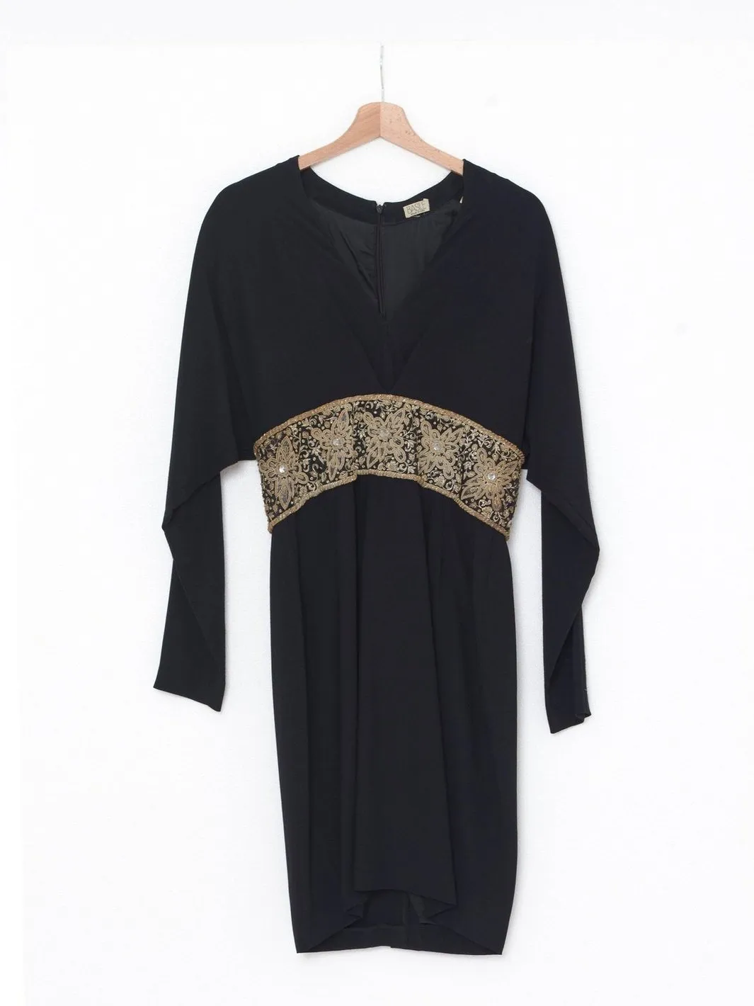 Basile black dress with waistband - Shop Now.