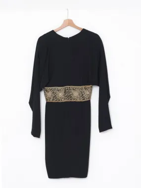 Basile black dress with waistband - Shop Now.