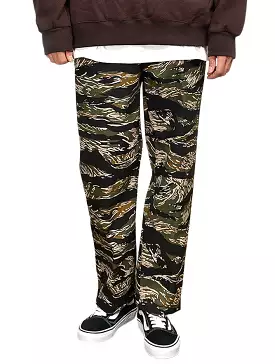 Black Camouflage Pants Mens Casual Trousers with Relaxed Waistband