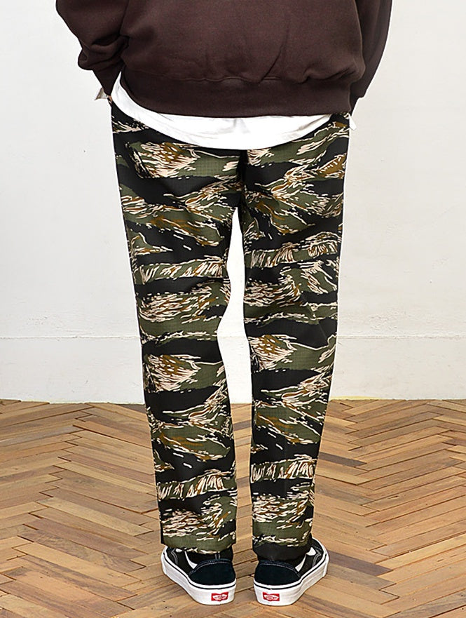 Black Camouflage Pants Mens Casual Trousers with Relaxed Waistband