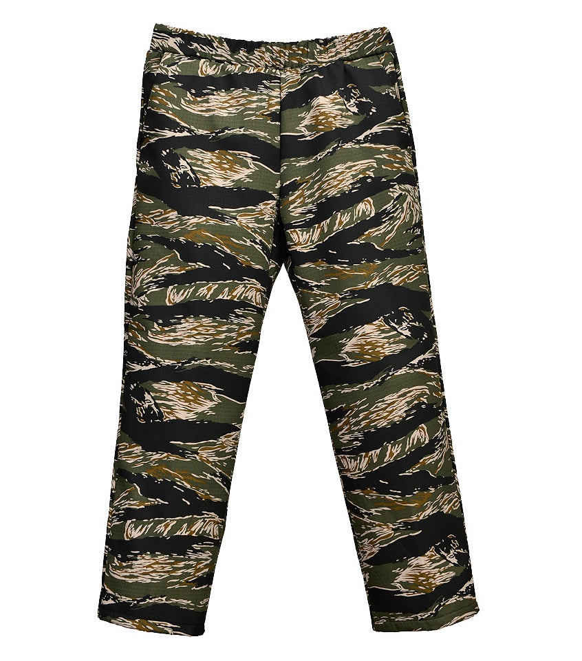 Black Camouflage Pants Mens Casual Trousers with Relaxed Waistband