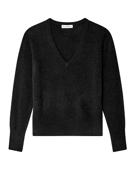 Black Cashmere V-Neck Sweater