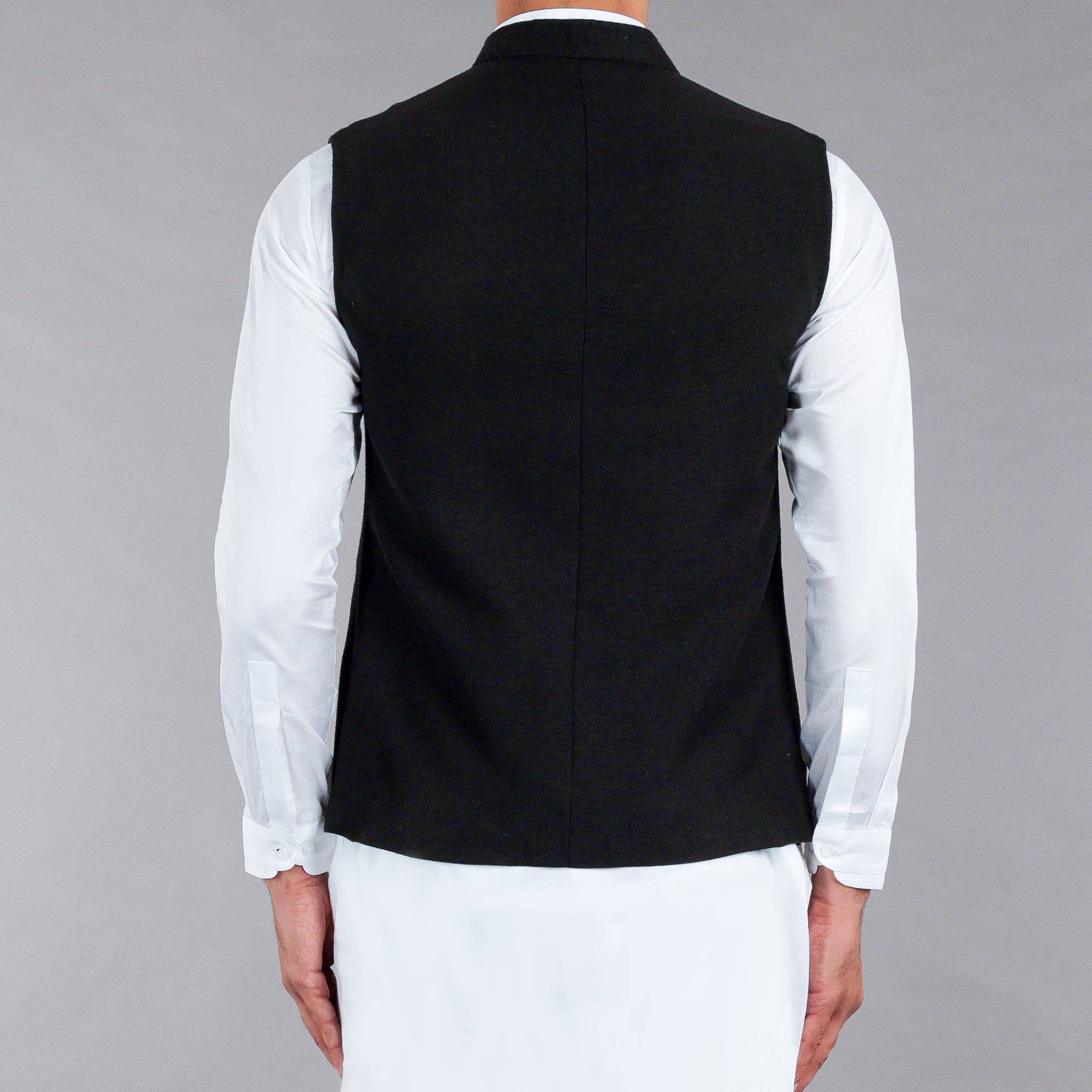 Black Khaddar Waistcoat - Shop Now!