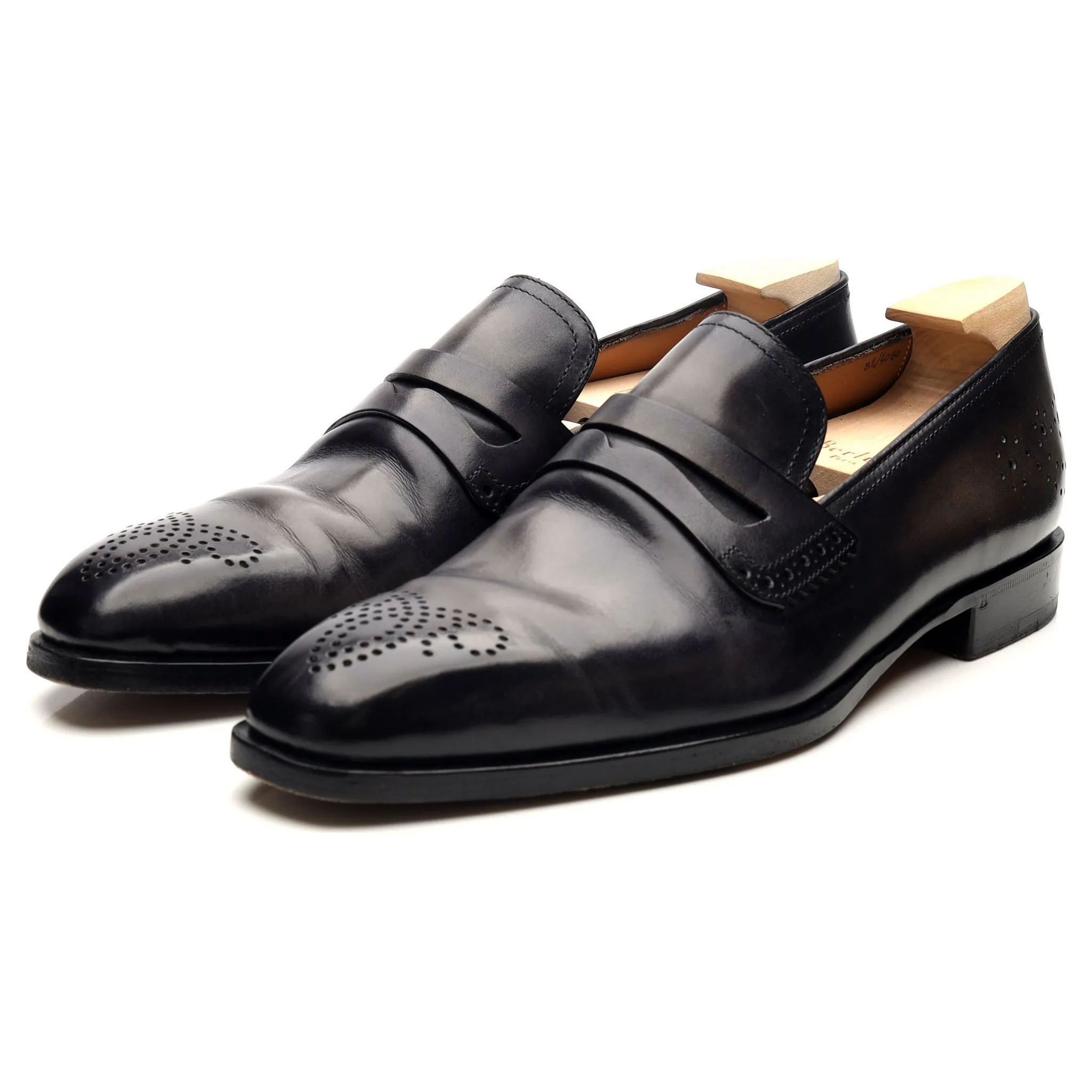 Black Leather Loafers UK 8.5 Patina