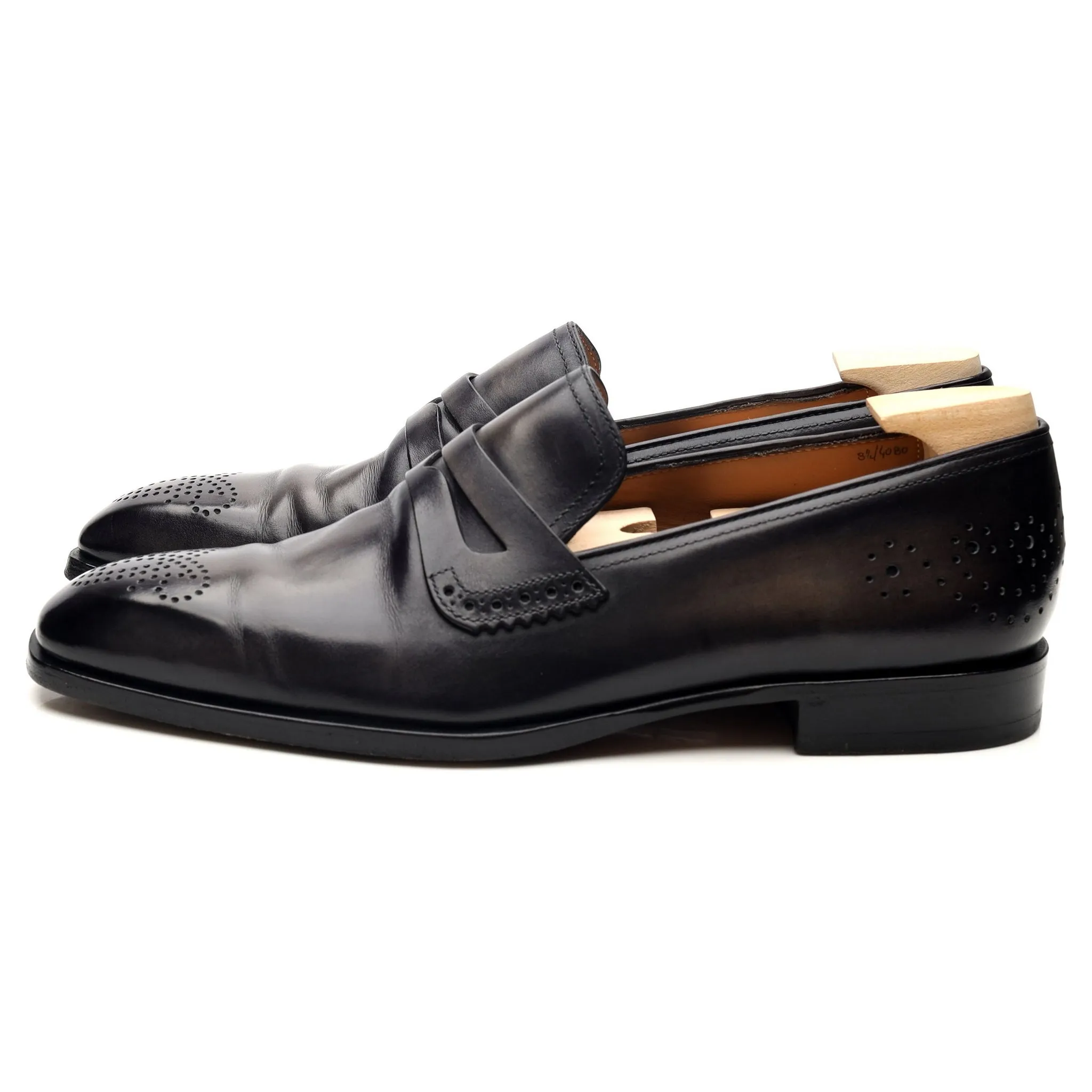 Black Leather Loafers UK 8.5 Patina