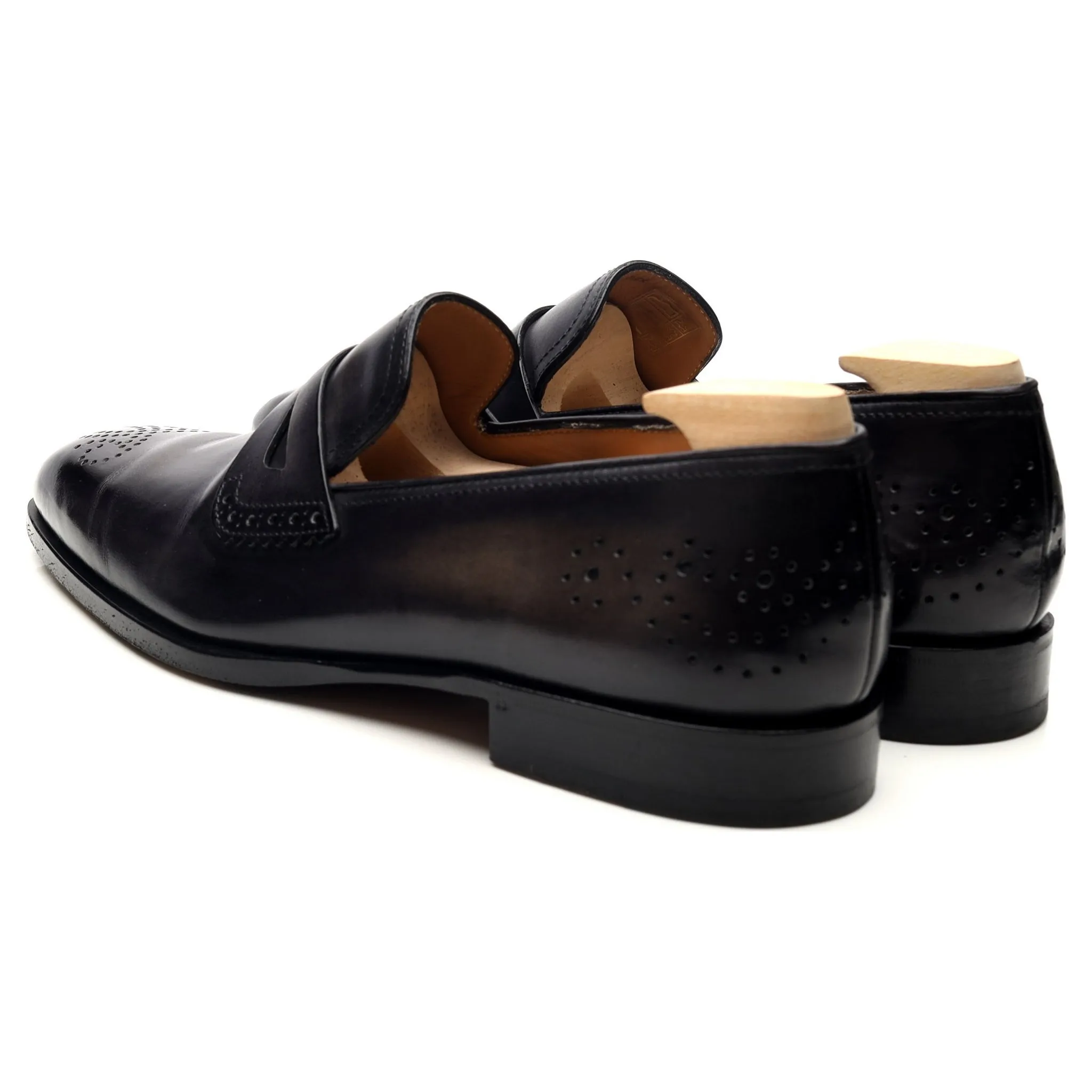 Black Leather Loafers UK 8.5 Patina