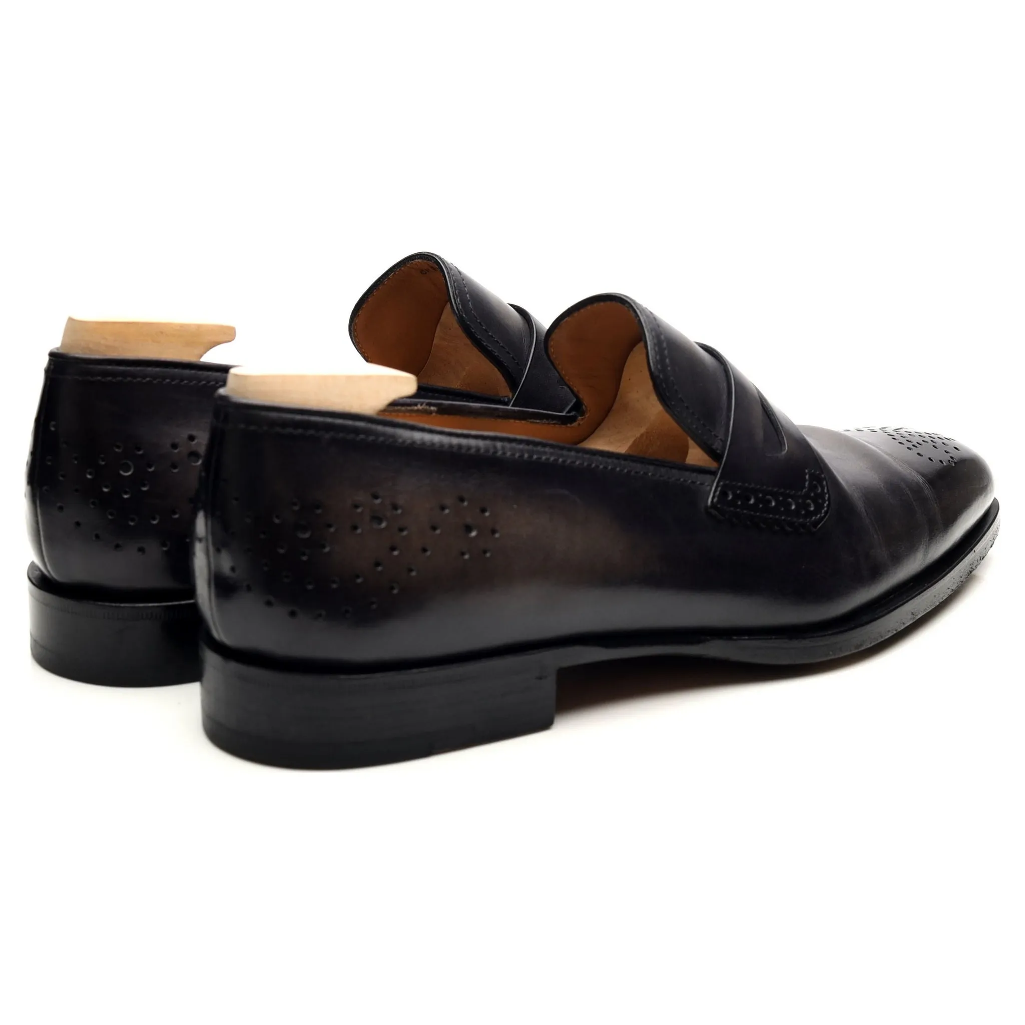 Black Leather Loafers UK 8.5 Patina