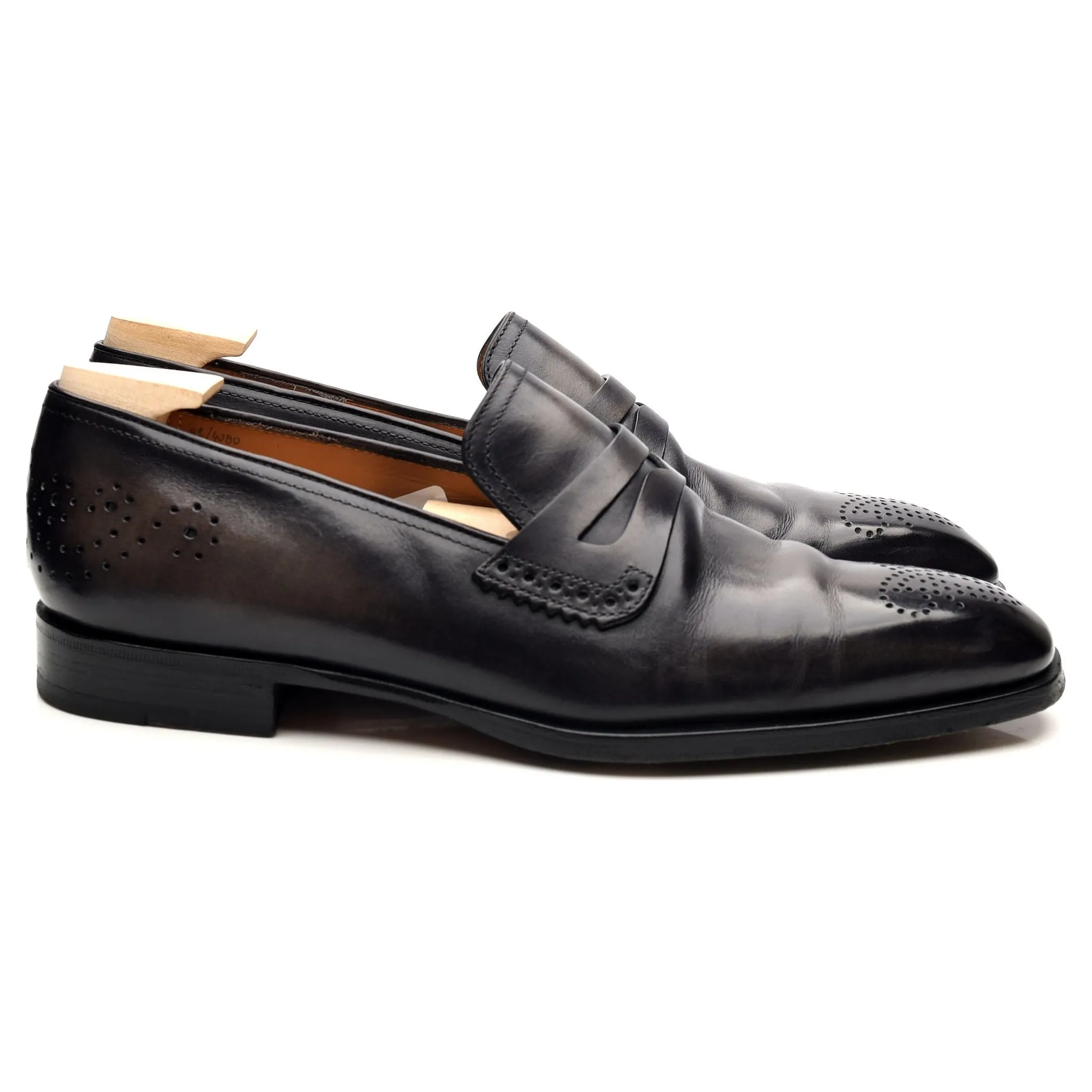 Black Leather Loafers UK 8.5 Patina