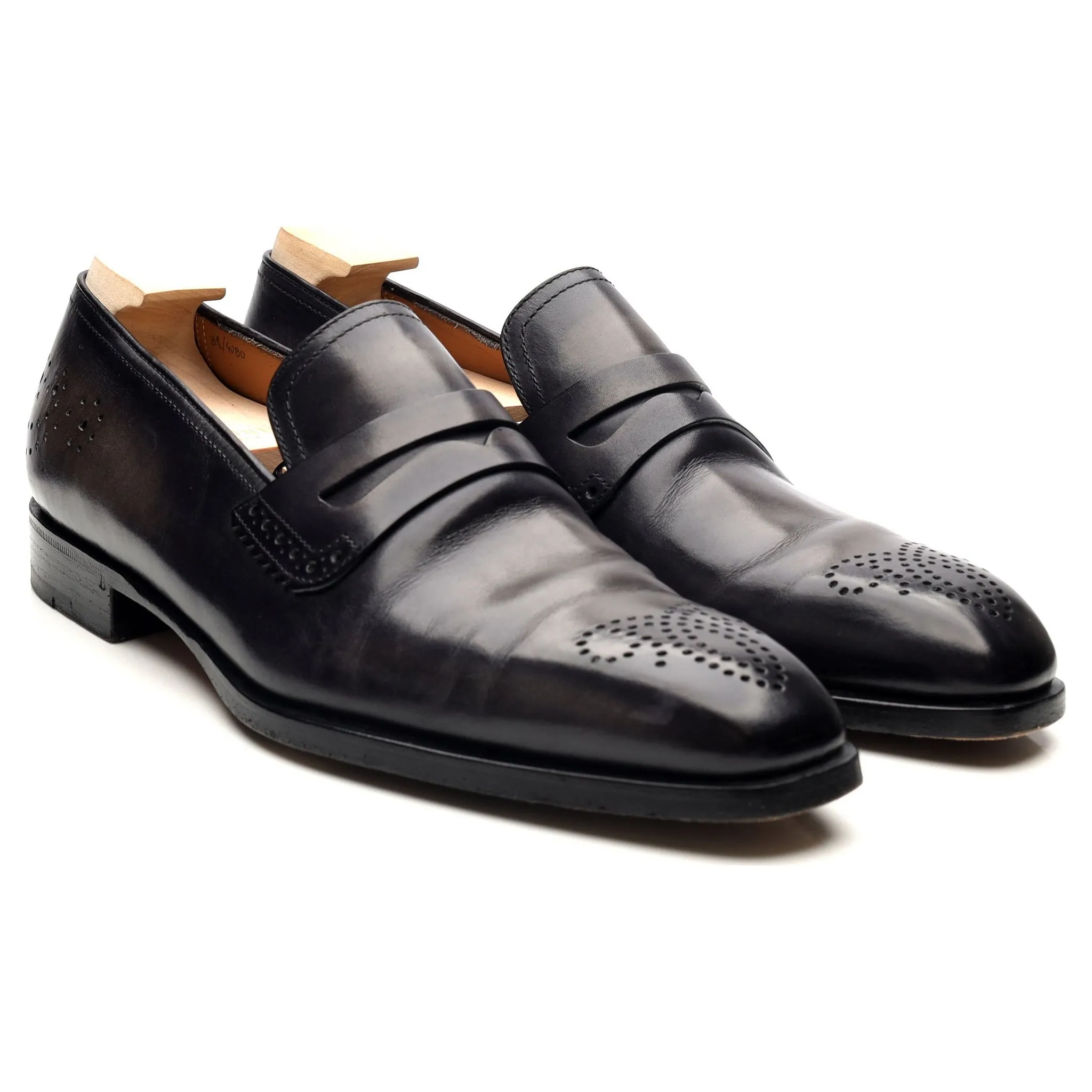 Black Leather Loafers UK 8.5 Patina