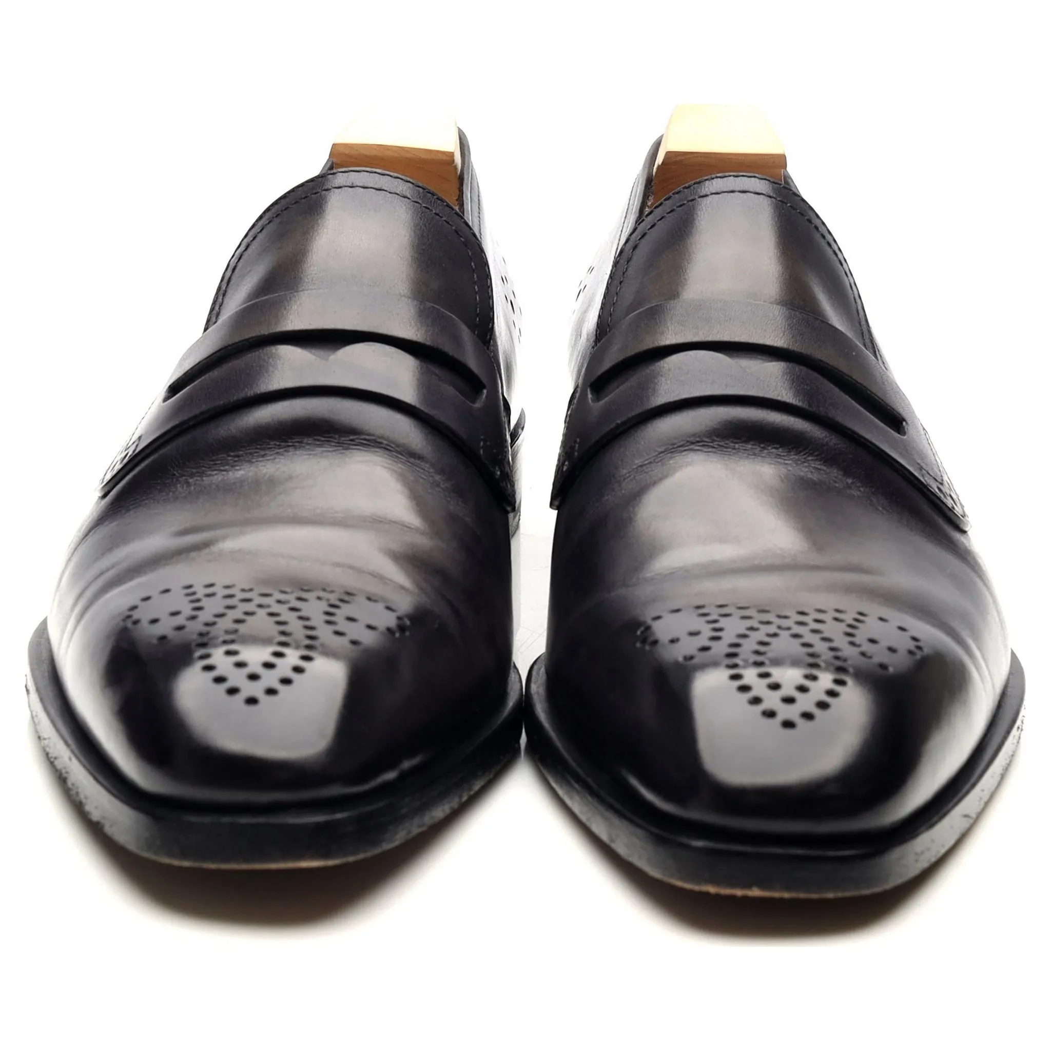 Black Leather Loafers UK 8.5 Patina