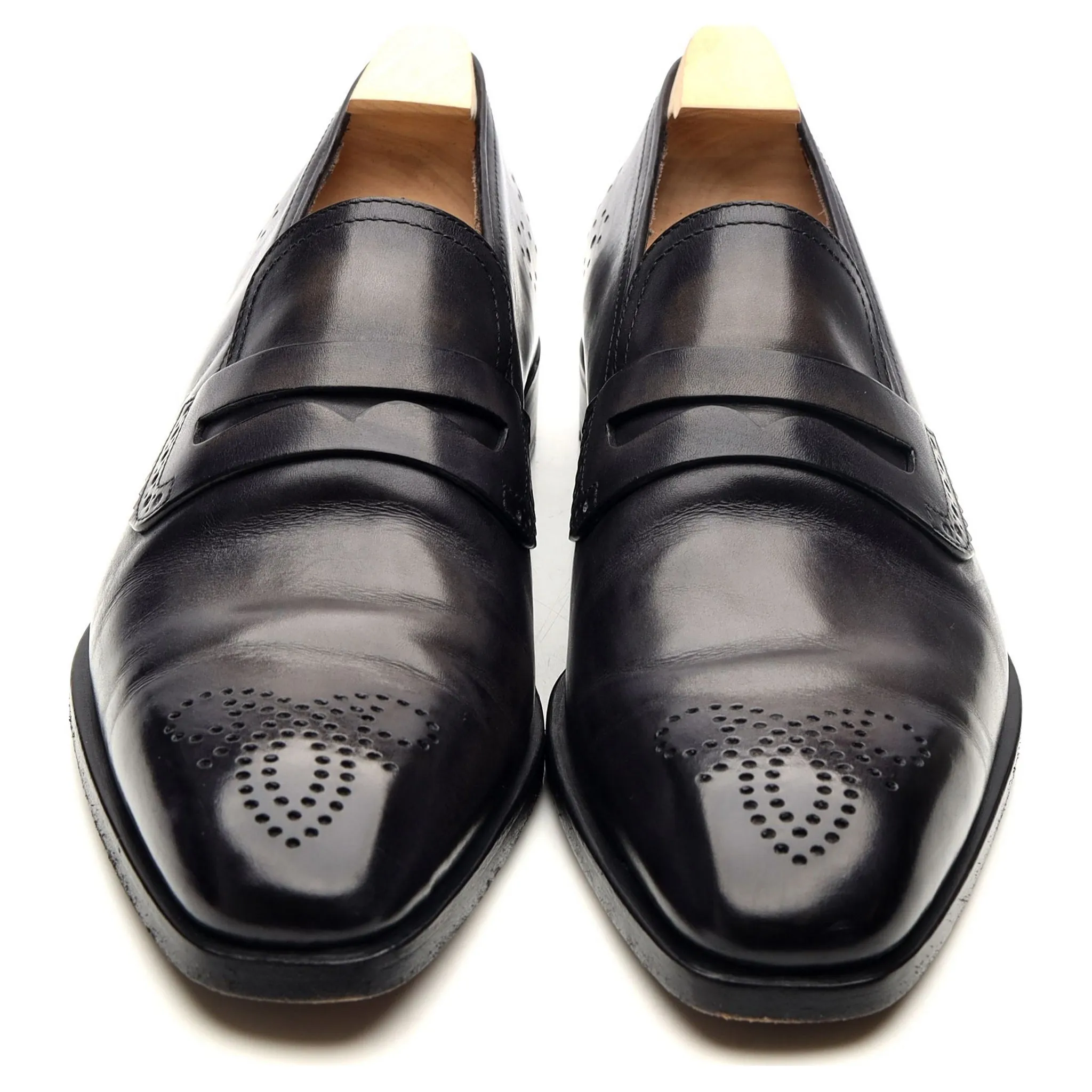 Black Leather Loafers UK 8.5 Patina