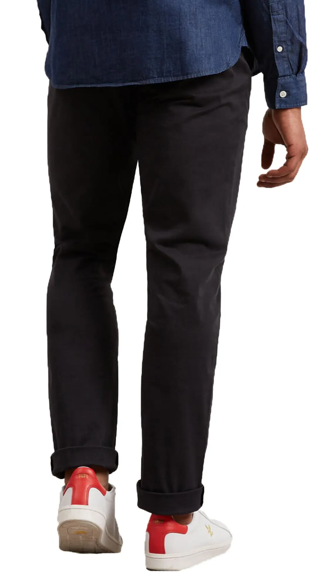 Black Lyle & Scott Skinny Fit Cotton Chinos